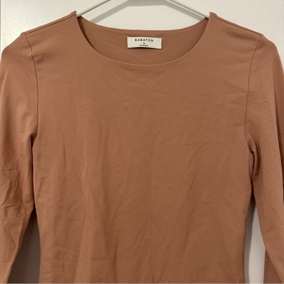 Aritzia Babaton Camel Long Sleeve Bodysuit Size Medium Women’s - Picture 4 of 8